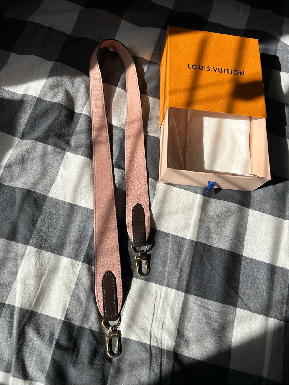 Louis Vuitton Brown & Pink Leather Strap with Gold Hardware